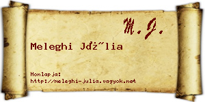 Meleghi Júlia névjegykártya